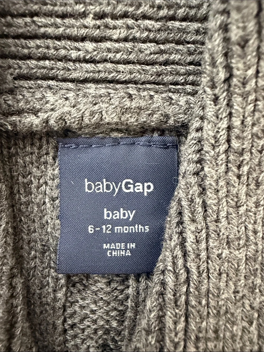 Baby GAP Gray Cable-Knit Shawl Collar Sweater Jacket
